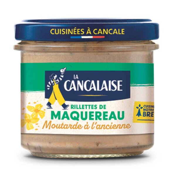 La Cancalaise Makrelen-Rillettes mit traditionellem Senf – Fischaufstrich für Feinschmecker aus Cancale, exklusiv online bei Oberland Auster.